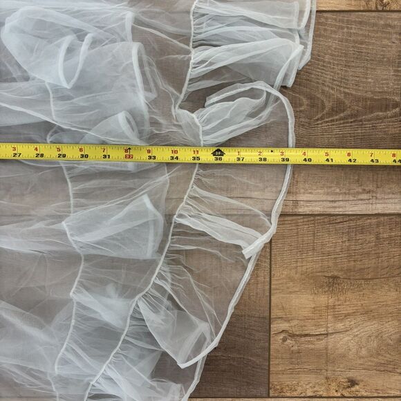 Vtg Lisette Lingerie Blue Lace Chiffon Robe Sz Med Peignoir Negligee Sheer Lace - Picture 11 of 13